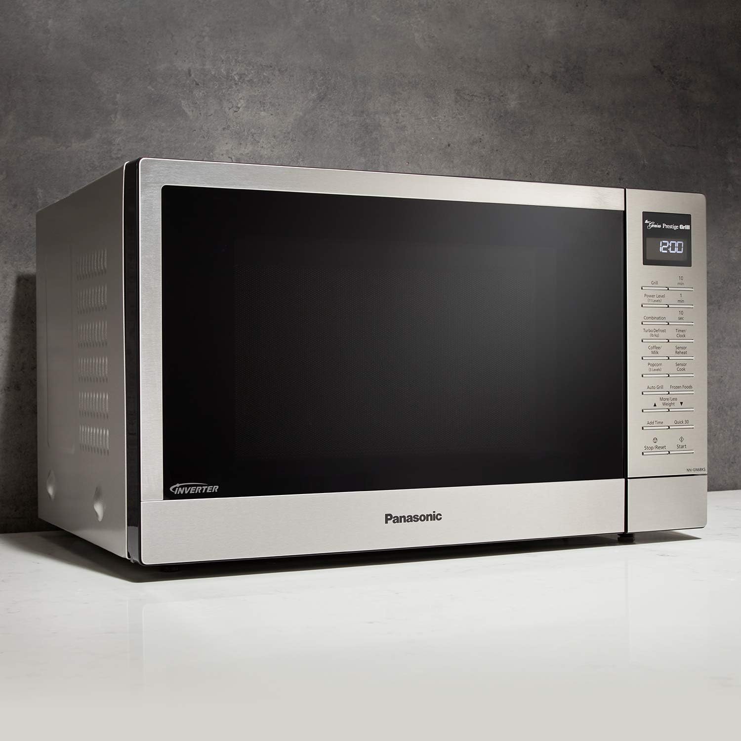 Panasonic 2-in-1 Microwave Oven with FlashXpress Broiler, Inverter Technology for Even Cooking and Smart Genius Sensor, 1000W, 1.2 cu.ft. Countertop - NN-GN68KS (Stainless Steel / Silver)