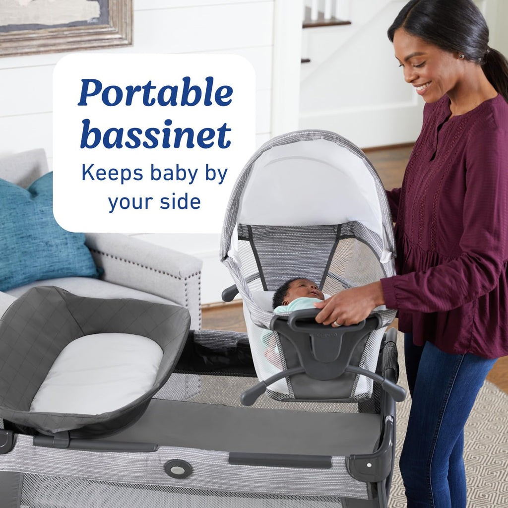 Graco Pack 'n Play Close2Baby Bassinet Playard Features Portable Bassinet Diaper Changer and More, Derby