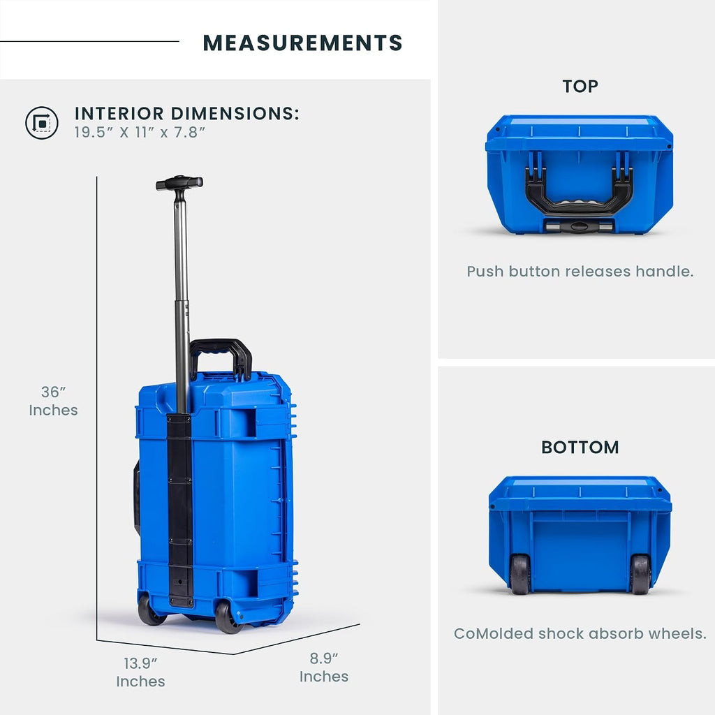 Seahorse 830 Professional Camera Case with Customizable Accuform Foam, TSA Approved, MIL‑Spec, IP67 Waterproof, USA Made for Photographers and Travel Enthusiasts