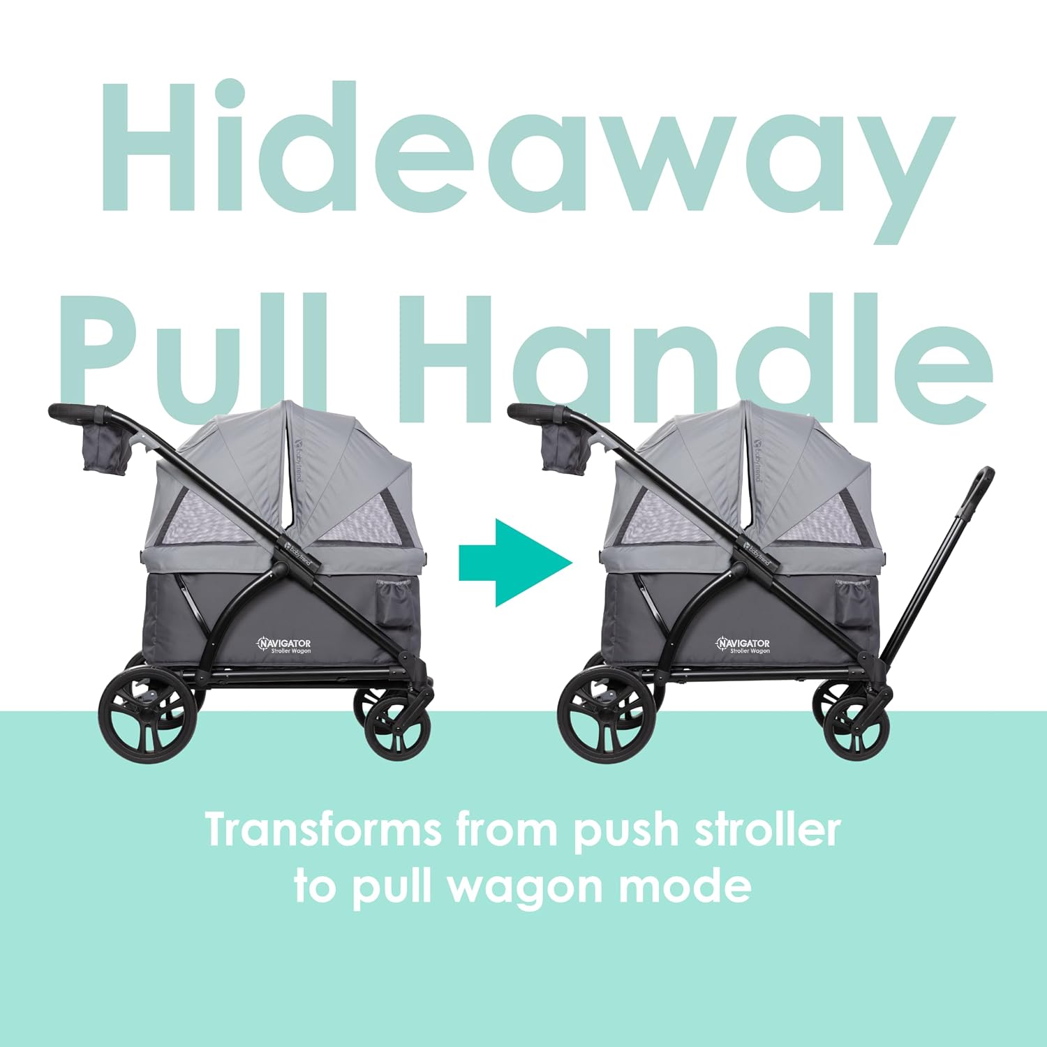Baby Trend Navigator 2-in-1 Stroller Wagon, Madrid Grey
