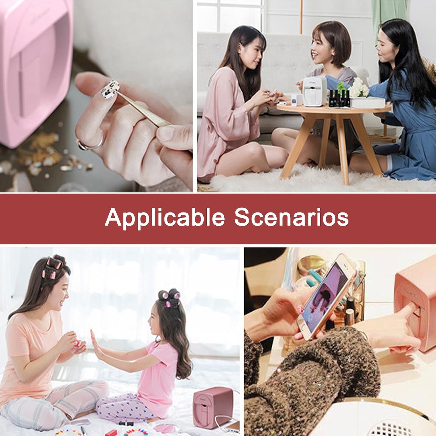 3D Nail Printer for Kids Beginners Safe Portable Device Salon-Grade Mobile Nail Printer,30s Fun Painting, 1000+ Cartoon Designs,with 2 Ink Cartridges, Each Cartridge Can Print 300 Nails B