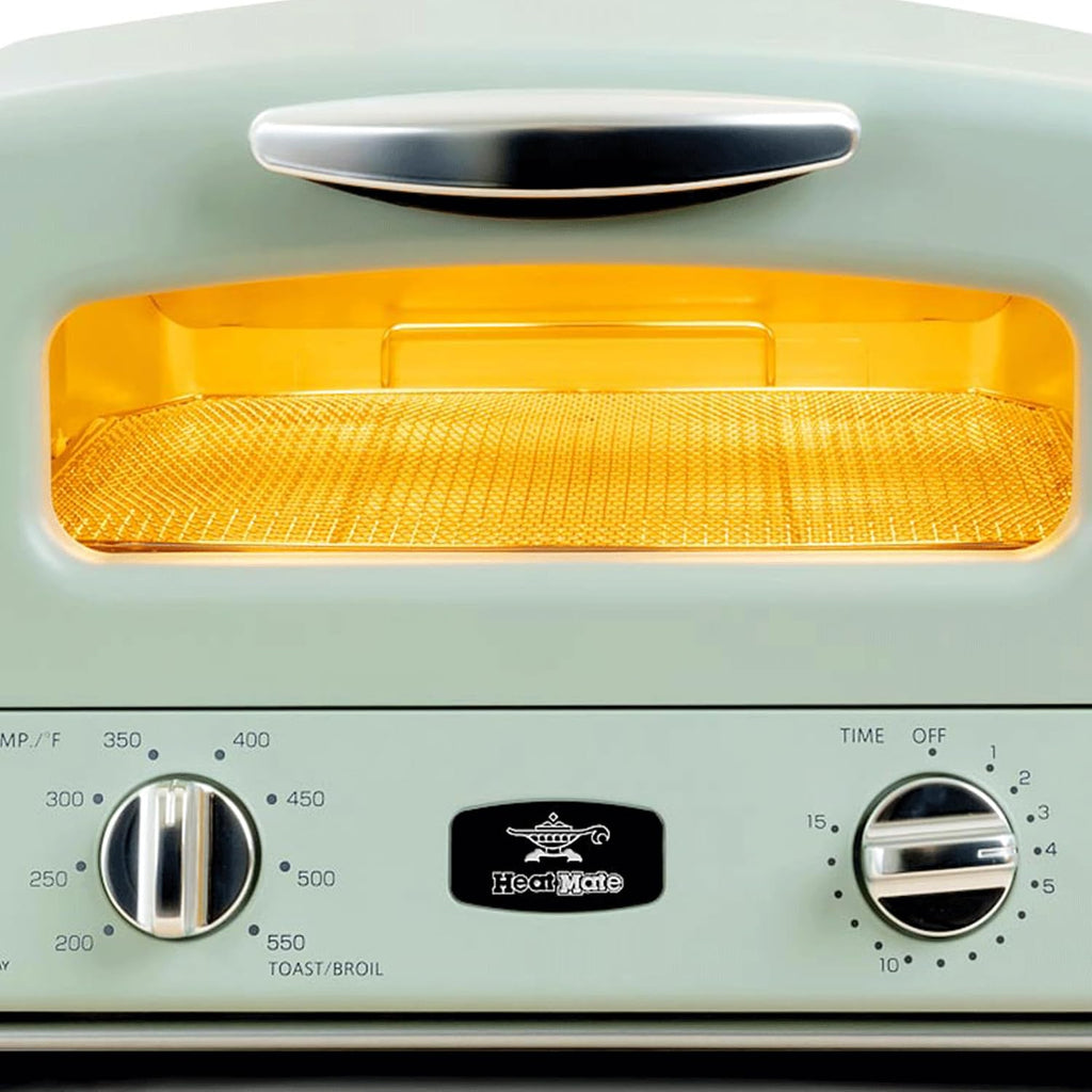 HeatMate Graphite Heating Technology Pop-Up Toaster w/7 Heat Settings, 3 Toasting Functions & Unique Bagel Mode, Olive Green