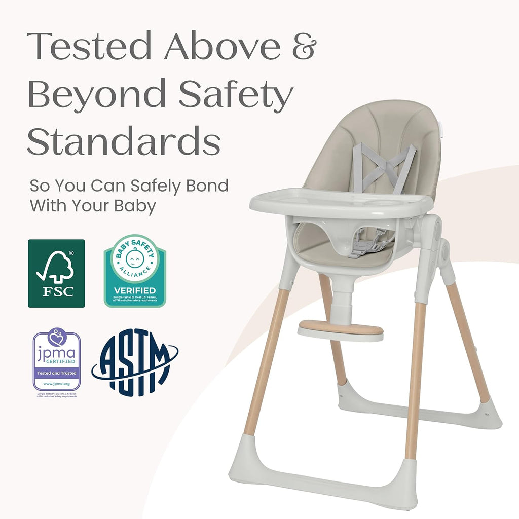 Delta Children Duet 2-in-1 High Chair and Infant Seat - Dishwasher Safe Meal Tray - FSC-Certified Wood, Taupe