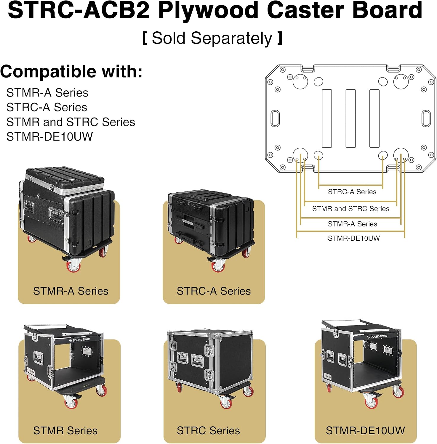 Sound Town 4U PA/DJ Rack/Road Case, 4-Space, with 21' Rackable Depth, Plywood, Metal Ball Corners, Pro Tour Grade Flight Case (STRC-4U)