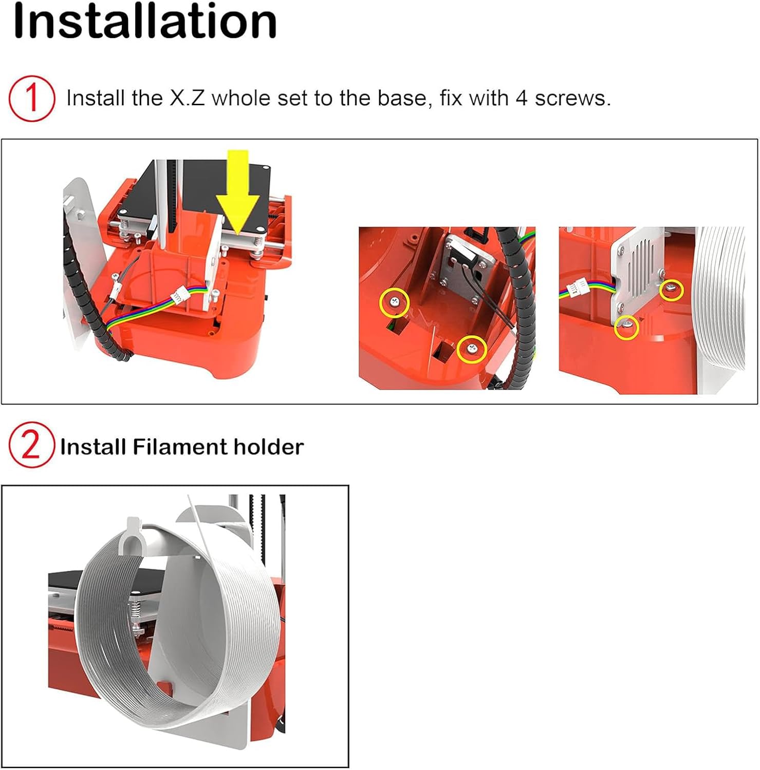 Mini 3D Printer for Kids, K7 Desktop 3D Printer, with Pla Filament Magnetic Removable Plate USB Cable Tf Card, 100x100x100mm for Kids Student Education,Orange