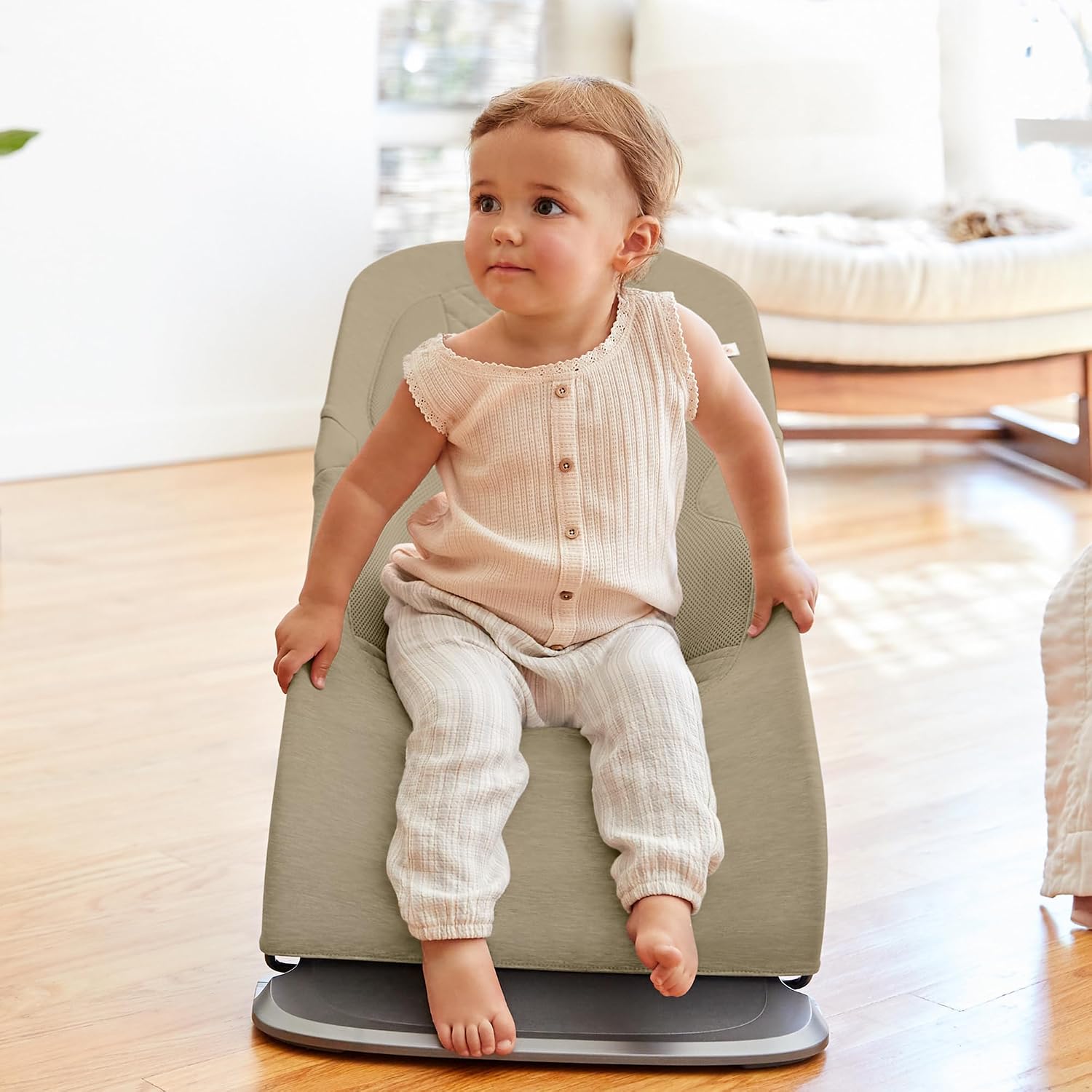 Ergobaby Evolve 3-in-1 Bouncer, Adjustable Multi Position Baby Bouncer Seat, Fits Newborn to Toddler, Soft Olive