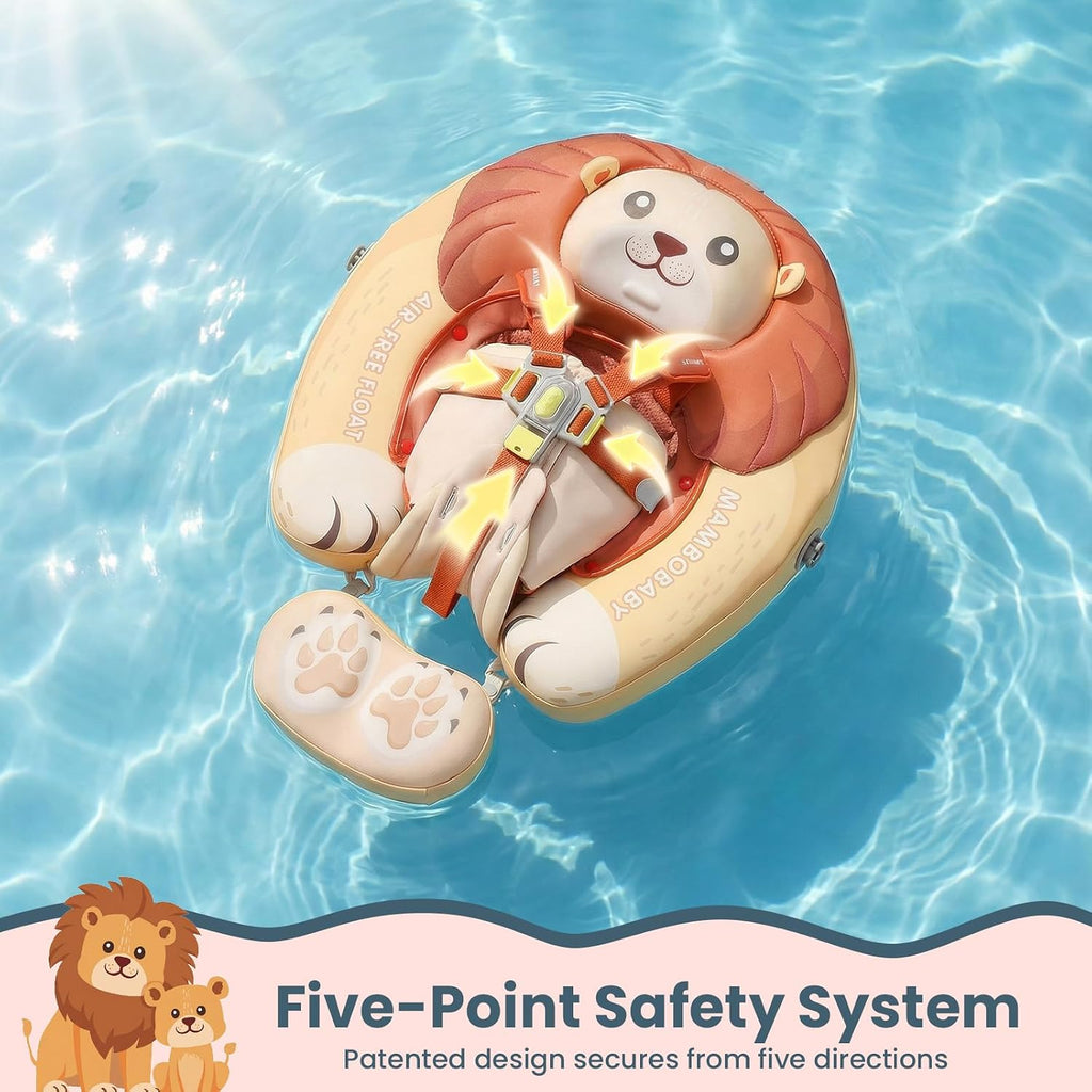 Mambobaby Float Deluxe Baby Pool Float: Safe & Comfortable Swim Trainer for Infants & Toddlers, Non-Inflatable Design, UV Protection Canopy, Fun Water Experience for Ages 3-24 Months