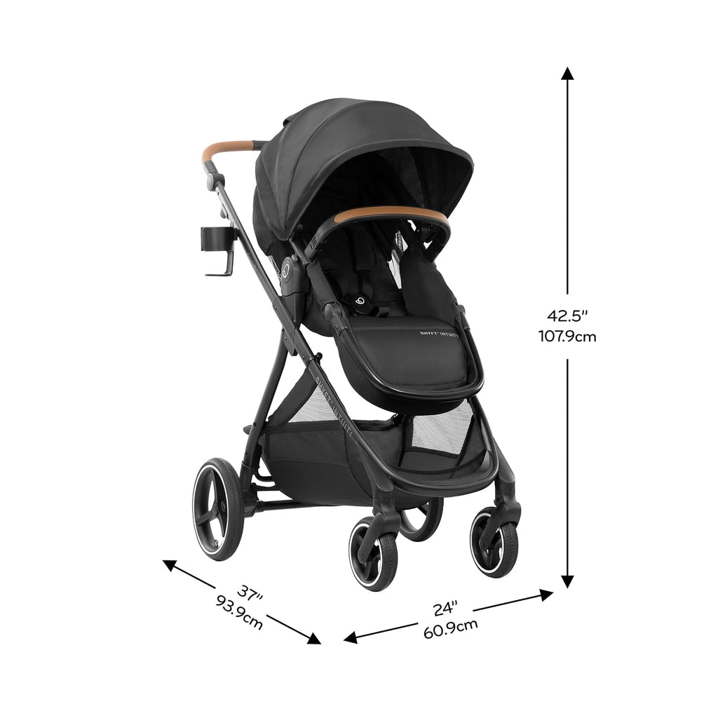 Evenflo Shyft Intuiti+ Travel System Featuring LiteMax NXT Preemie and Infant Car Seat with SensorySoothe (Eclipse Black)
