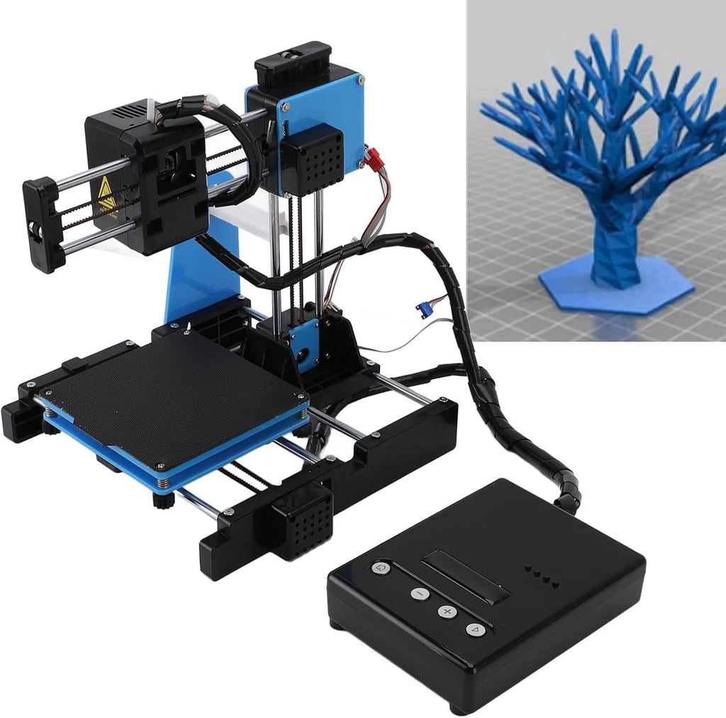 Small 3D Printer with Detachable Magnetic Platform, Open Frame, 230°C Direct Extruder, 1.75mm PLA Filament, for DIY Enthusiasts, Print Size 100x100x100mm (US)