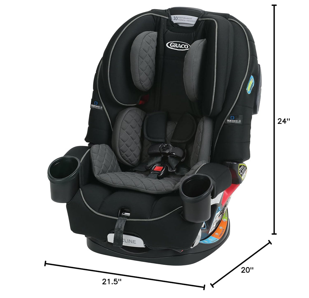 Graco 4Ever 4 in 1 Car Seat, Featuring TrueShield Side Impact Technology, Adjustable Harness System, Ideal for Newborns, Infants, Toddlers & Kids