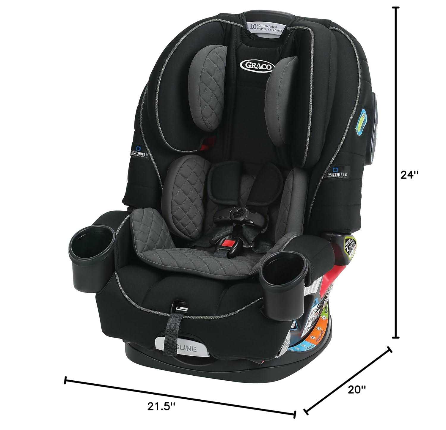 Graco 4Ever 4 in 1 Car Seat, Featuring TrueShield Side Impact Technology, Adjustable Harness System, Ideal for Newborns, Infants, Toddlers & Kids