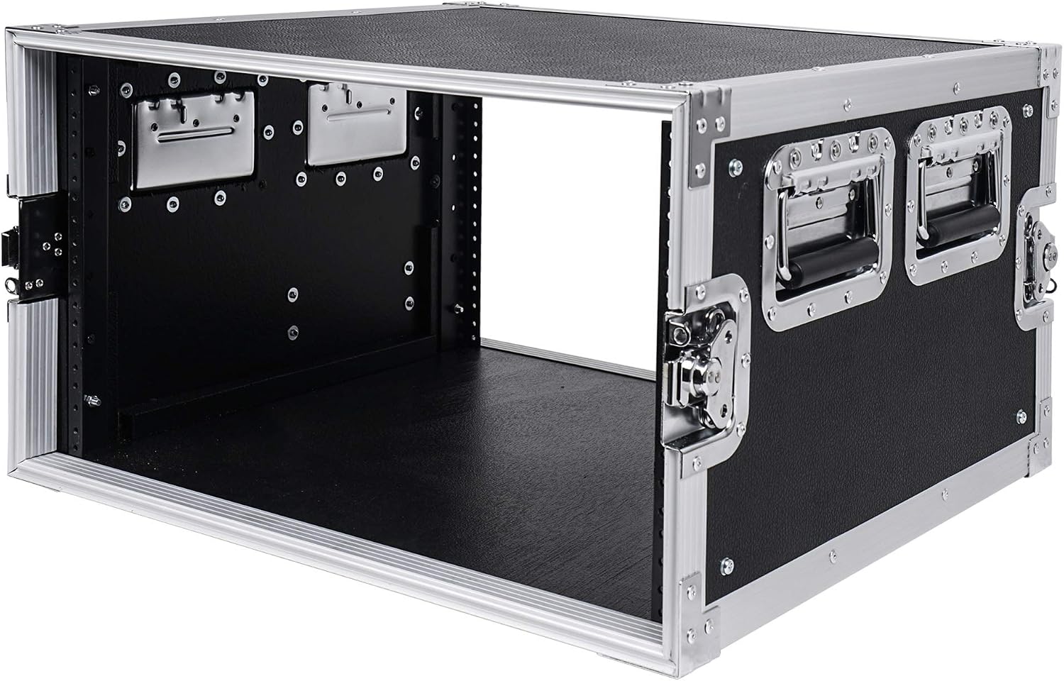 Sound Town 6U PA/DJ Rack/Road Case, 6-Space, with 21' Depth, Plywood, Metal Ball Corners - Pro Tour Grade (STRC-6U)
