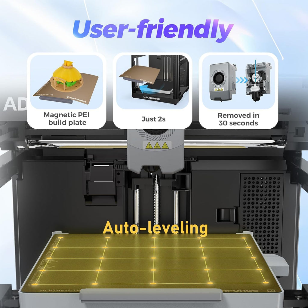 Flashforge AD5X 3D Printer with Extra 1KG HS PLA Light Brown Filament