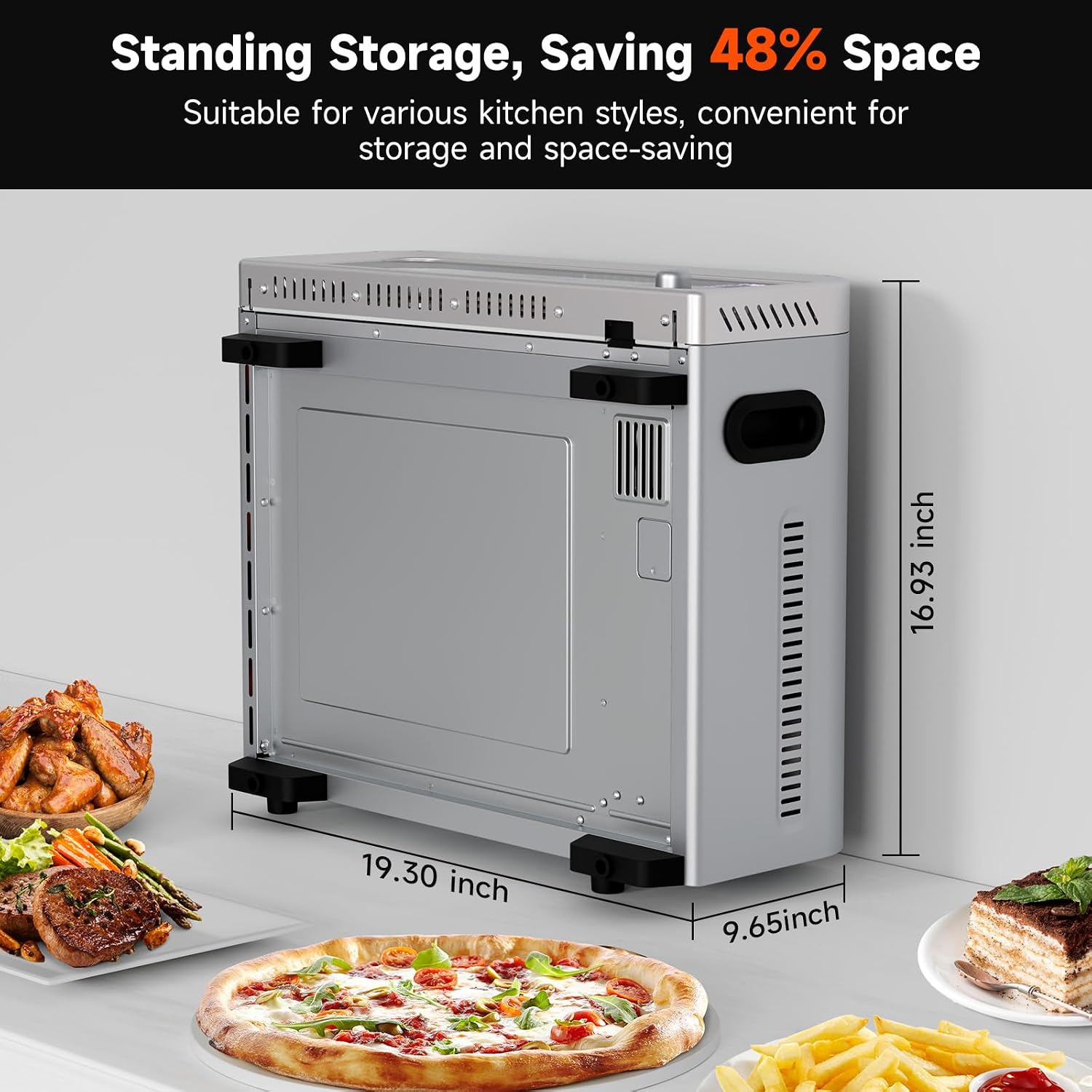 Kitchen Elite 15 in 1 Digital Toaster Oven Air Fryer Combo with Touch Panel and 12 Inch Pizza Capacity, Stainless Steel, Silver