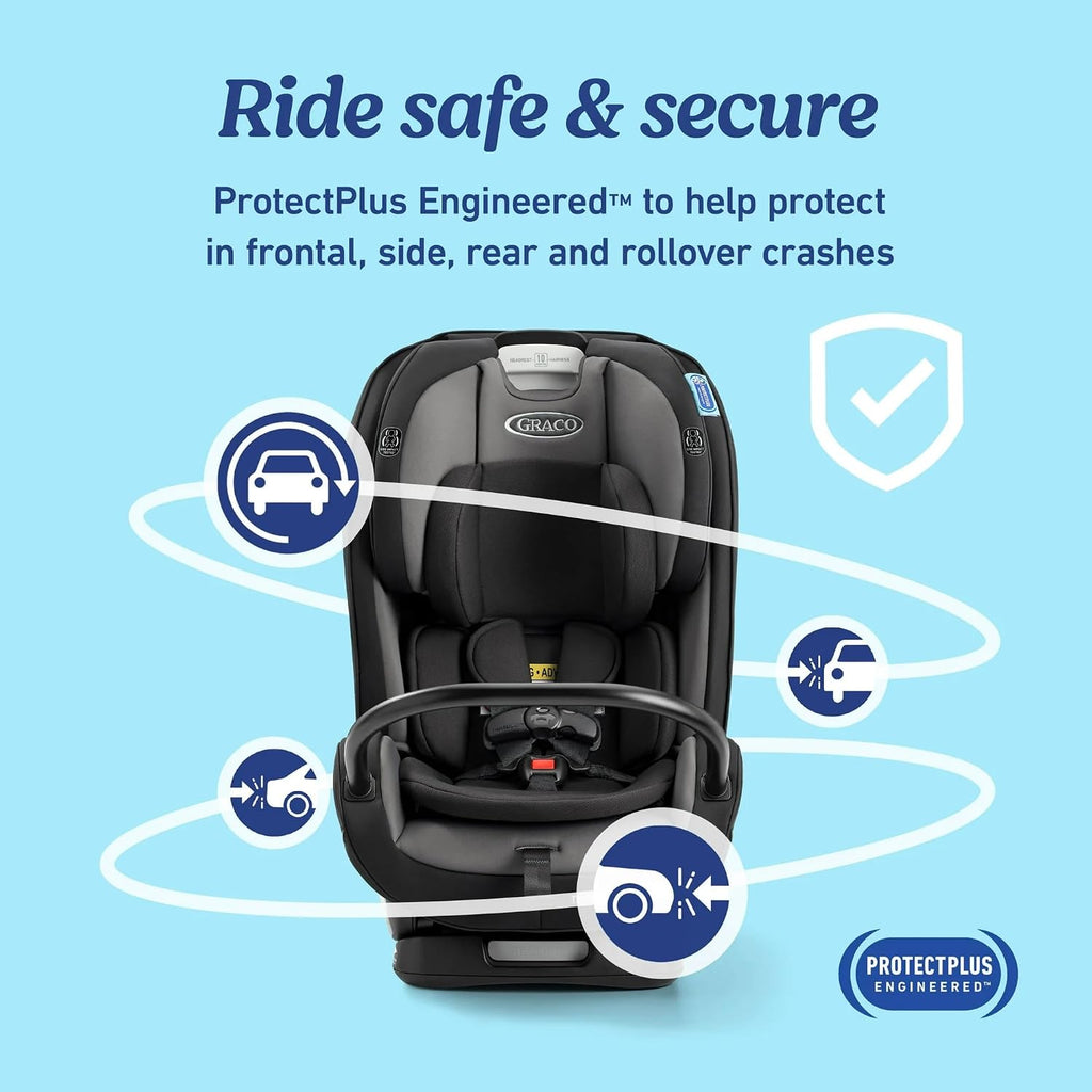 Graco True3Fit LX 3-in-1 Slimfit Car Seat, Rear Facing, Forward Facing to Highback Booster Car Seat, ft. Anti-Rebound Bar - Gotham