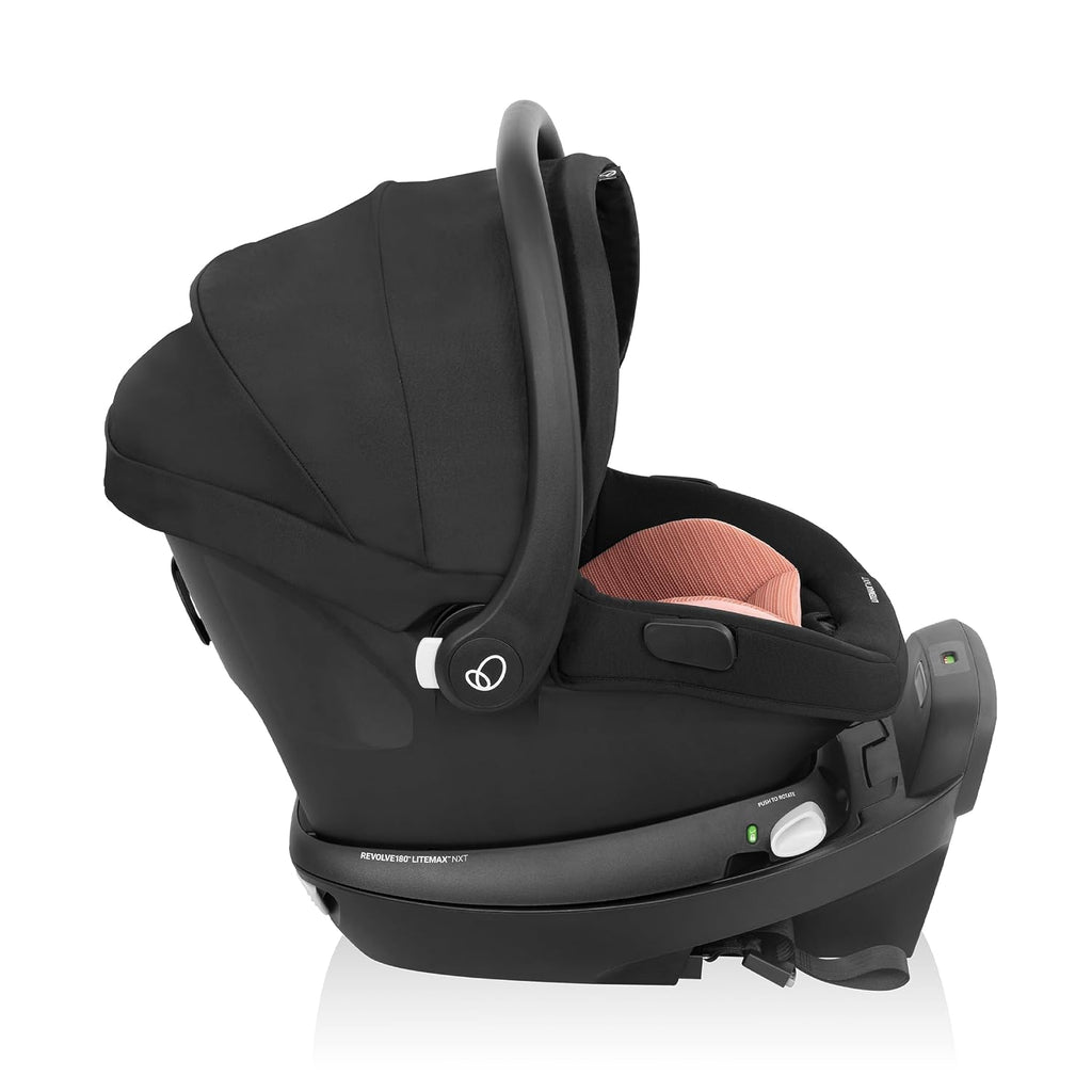 Evenflo Revolve180 LiteMax NXT Rotating Rear-Facing Lightweight Preemie and Infant Car Seat 3-30lbs. Easy Install with Base (Rose Pink)