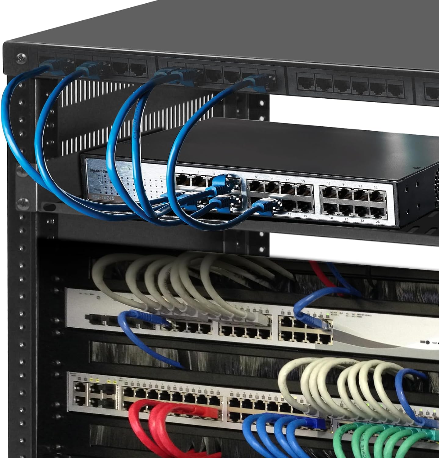 12U Rack with Caster Wheels, Heavy-Duty AV Rack with Adjustable Steel Shelf, Open Frame Server Rack for IT, AV, Data & Computer Equipment, 500lb Capacity, 19.7' W x 17.7' D x 26.8' H
