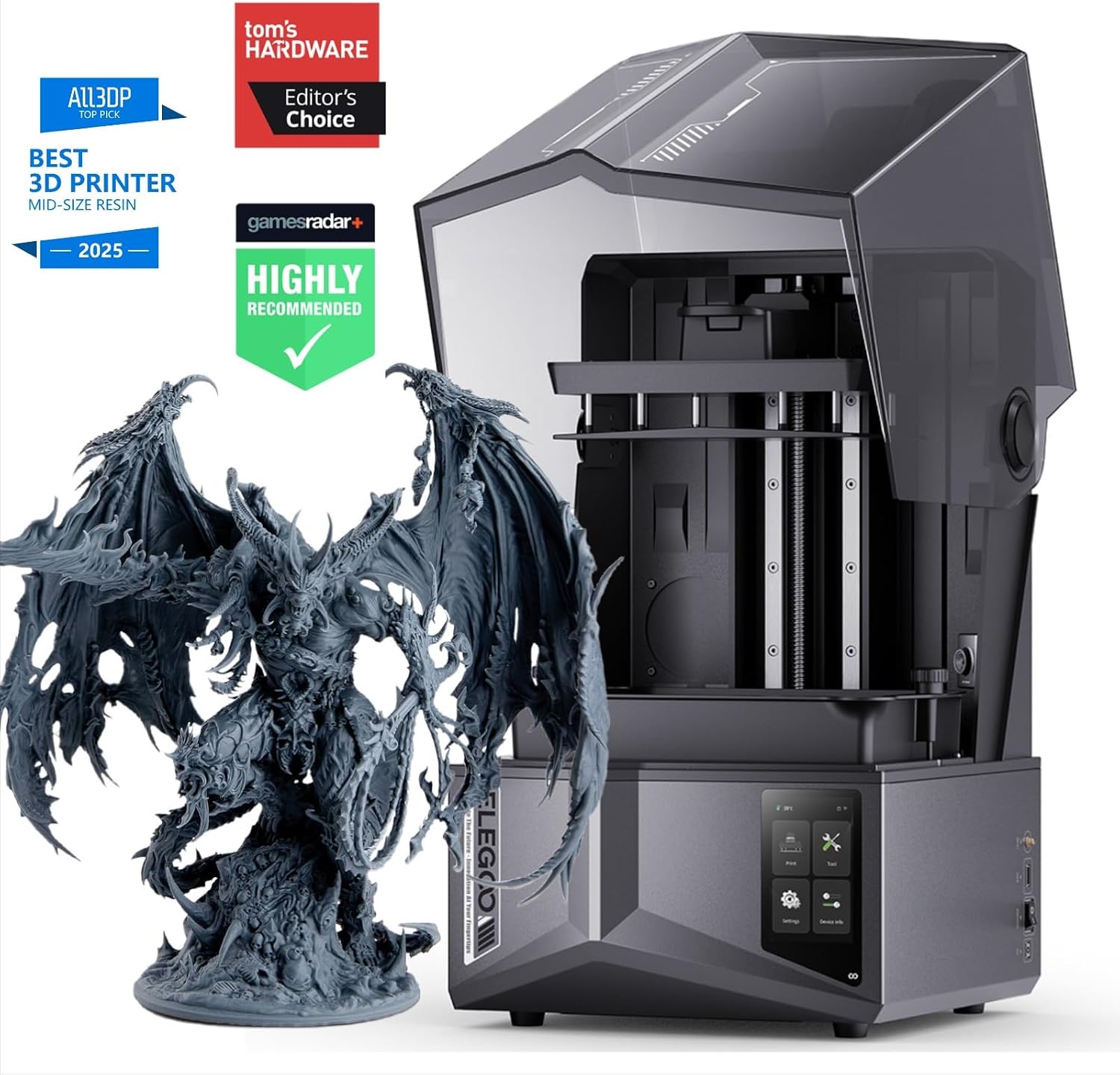 ELEGOO Saturn 4 Ultra 10'12K MSLA 3d Printer, Smart Resin Printer with AI Camera and Mechanical Sensor, 150mm/h Fast Printing, Auto-Leveling, WiFi Cluster Printing, Printing Size 8.62x4.84x8.66 Inches