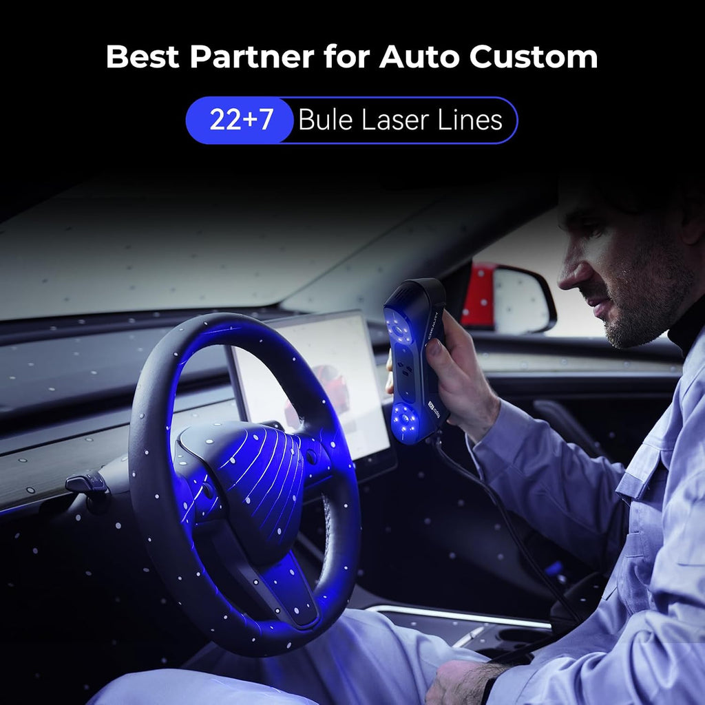 Creality 3D Scanner CR-Scan Raptor Pro for 3D Printing, 22+7 Blue Laser & NIR Handheld Scanner 0.02mm Accuracy, 60fps High-Speed & 5MM to 4M Objects, 24-Bit Full-Color Scanning for Windows macOS