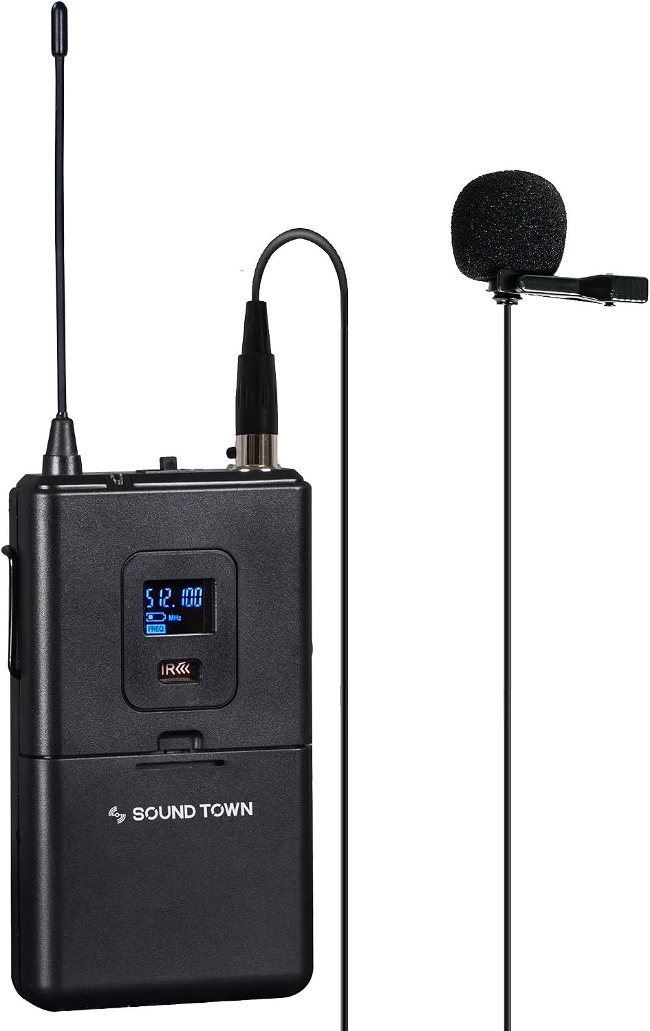 Sound Town 200 Channels UHF Wireless Microphone System with Metal Rack Mountable Receiver, 4 Lavalier Mics, 4 Bodypack Transmitters and Auto Scan, for Church, School, Meeting (NESO-SU4LL)