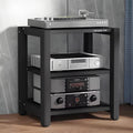 2/3/4/5 Tier Audio Cabinet Record Player Stand Audio Rack, AV Component Media Stand, Tower Player Stand, Home Stereo Rack System With Height-Adjustable Shelf, For DVD Players TV Box Game Console(Black