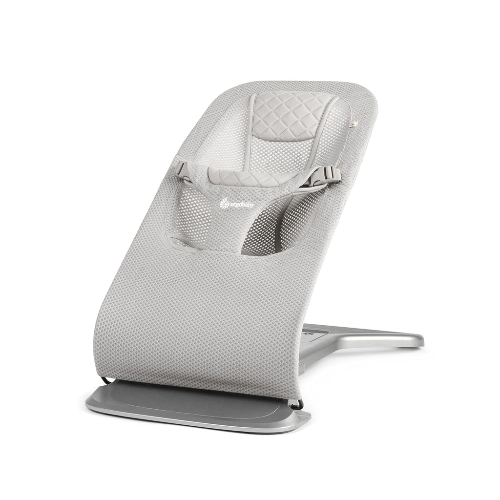 Ergobaby Evolve 3-in-1 Bouncer Seat for Babies and Toddlers 5.5-25lbs - Multi Position Baby Rocker Seat with Adjustable Heights, Secure Harness, Newborn Insert - Grey