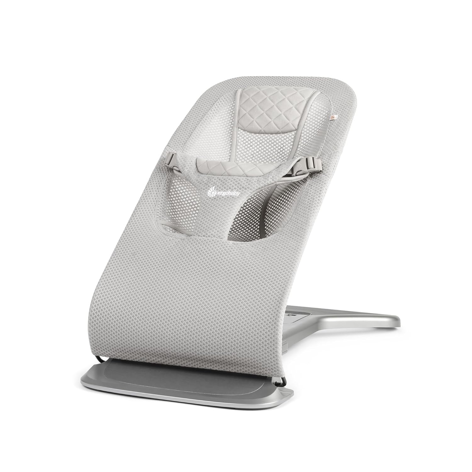 Ergobaby Evolve 3-in-1 Bouncer Seat for Babies and Toddlers 5.5-25lbs - Multi Position Baby Rocker Seat with Adjustable Heights, Secure Harness, Newborn Insert - Grey