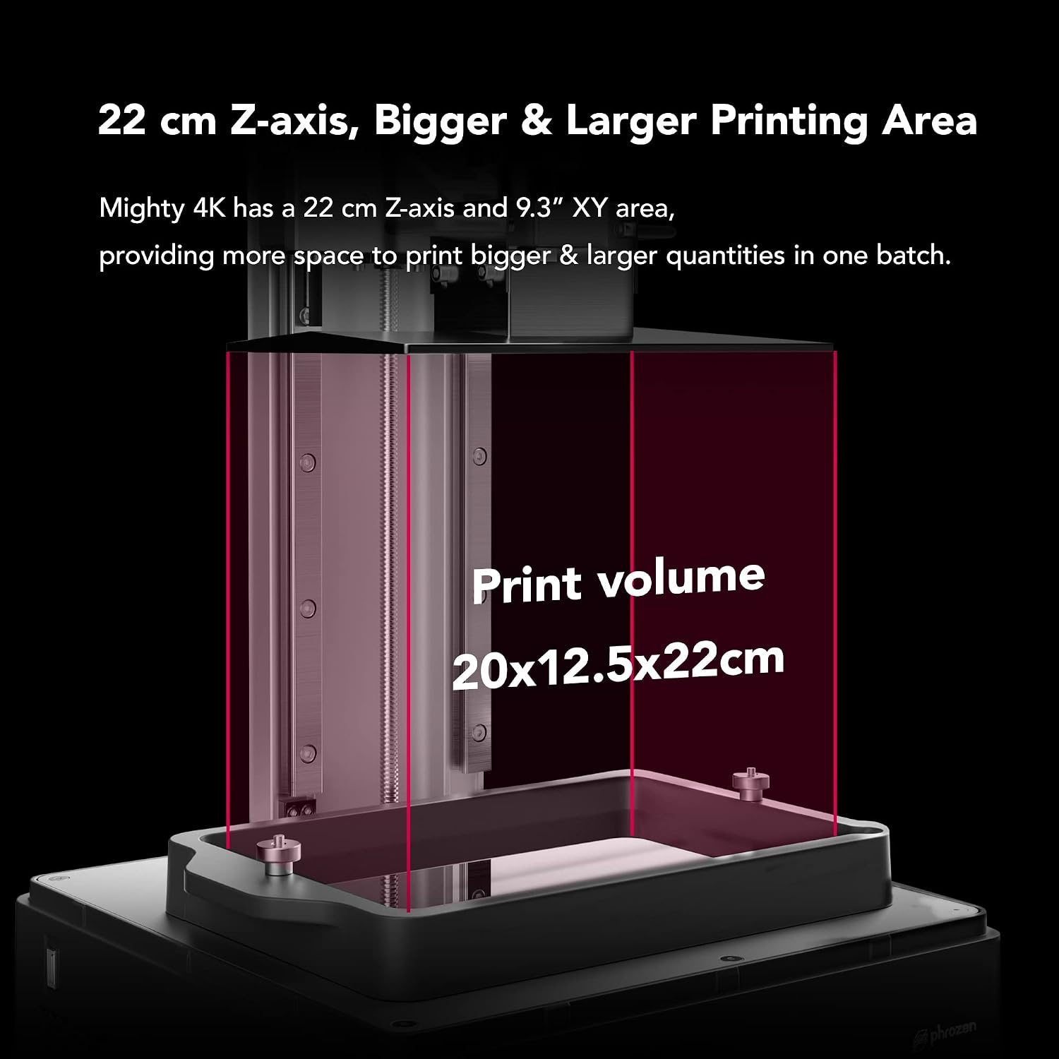 phrozen Sonic Mighty 4K LCD Resin 3D Printer, 9.3' Monochrome LCD, Tabletop 3D Resin Printer with 52µm XY Resolution, 7.9 * 4.9 * 8.7 Inch Printing Volume for Models, Miniatures and Action Figures