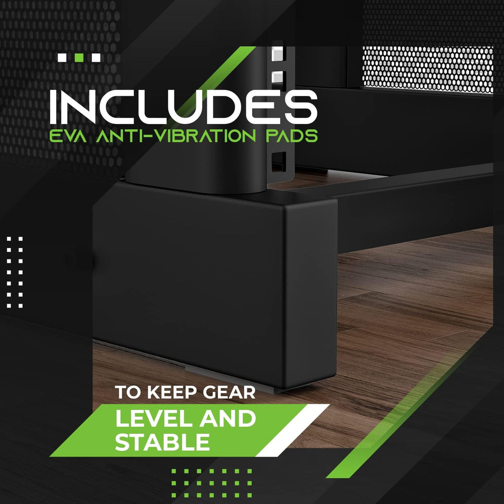 GEARit 12U Audio Rack With Flat Top for 19' Studio Gear, AV Equipment, Server Racks and More - Metal Construction, Oak Desktop Finish