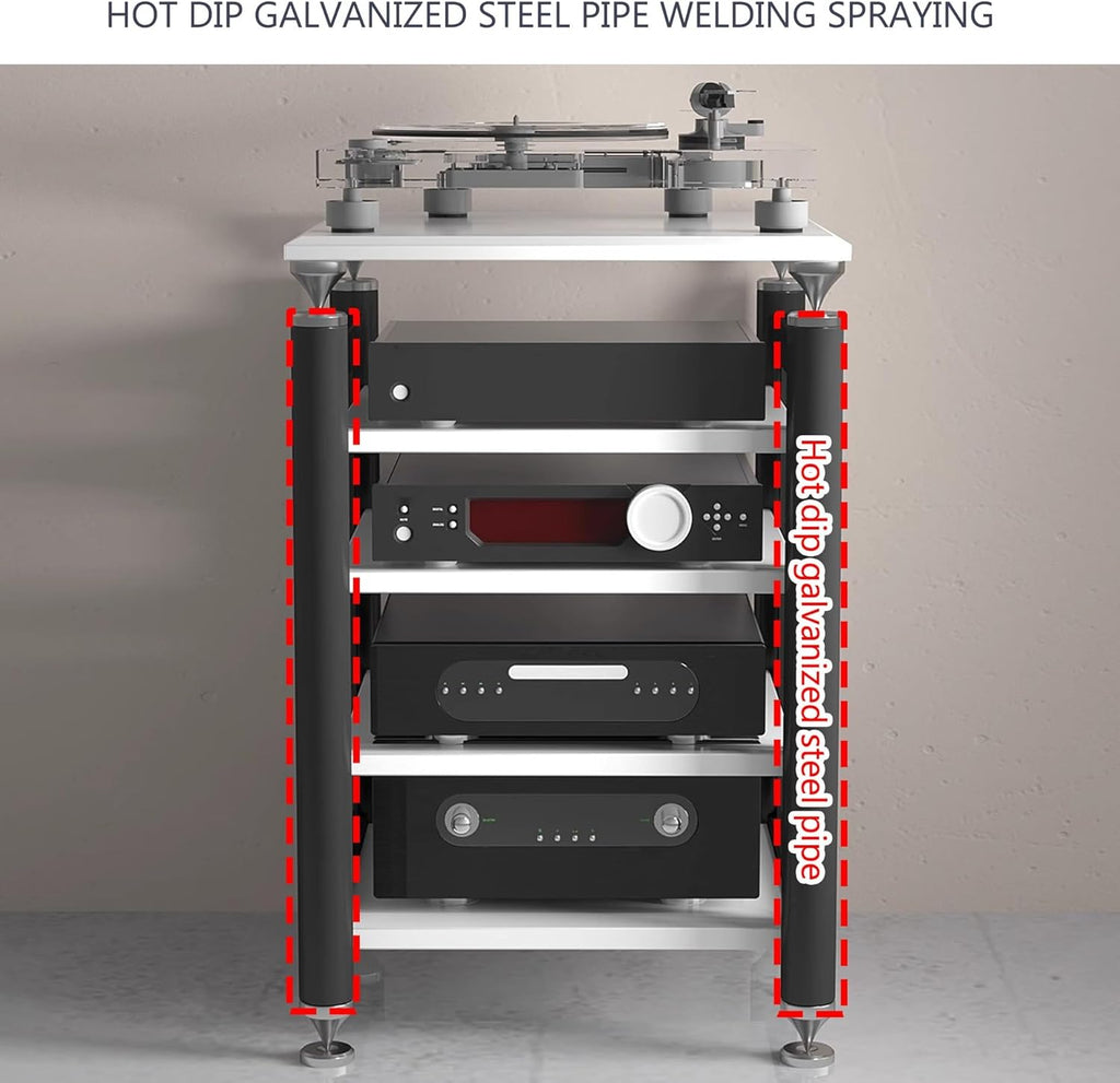 Audio Rack Stereo Cabinet,AV Media Stand,Stereo Racks and Stands,Dvd Stand Storage Tower,Corner Shelf TV Stand,Audio-video Shelving,Entertainment Stand,for Home Theater(Black,62x57x78cm)