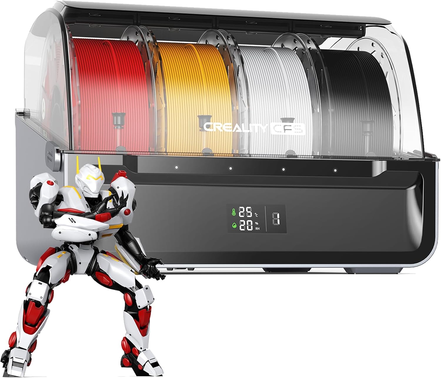 Creality CFS Multi Color Auto Filament System Anti-Moisture Filament Storage Auto-Switch & Run-Out Alerts 4-Channel Parallel Printing 16 Colors 3D Printing for K2 Plus, Hi 3D Printer