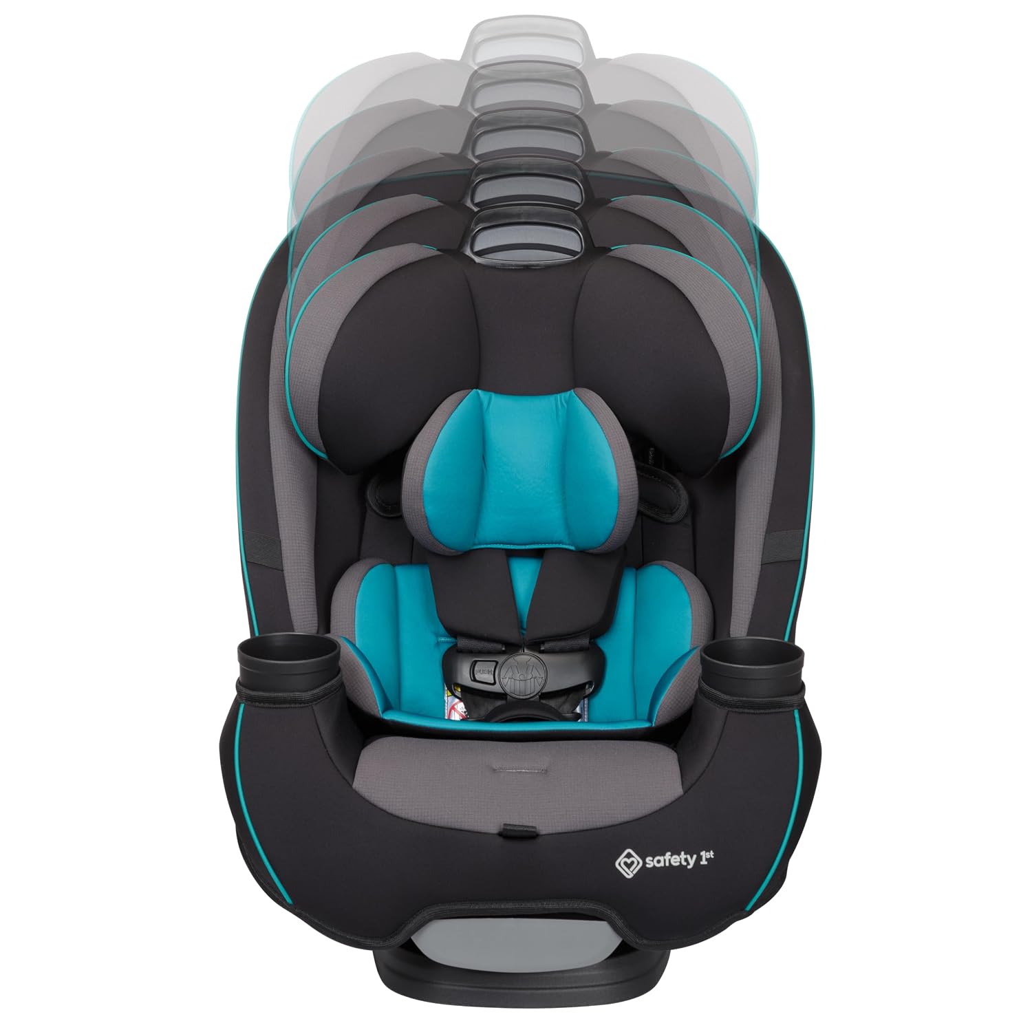 Safety 1st Grow and Go All-in-One Slim Convertible Car Seat, Rear Facing, 5-40 lbs, Forward Facing (30–65 lbs), High Back Booster Seat 40-100 pounds, Green Gables
