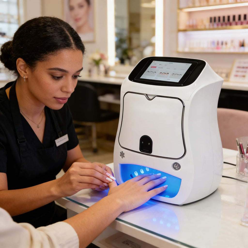 Electric Mini Nail Art Printer, 4800dpi APP Control Nail Printing, Automatically Recognize Nail Shape,Fast Drawing in 10S,for Girls' Home Nails,Weddings,Nail Art Studio