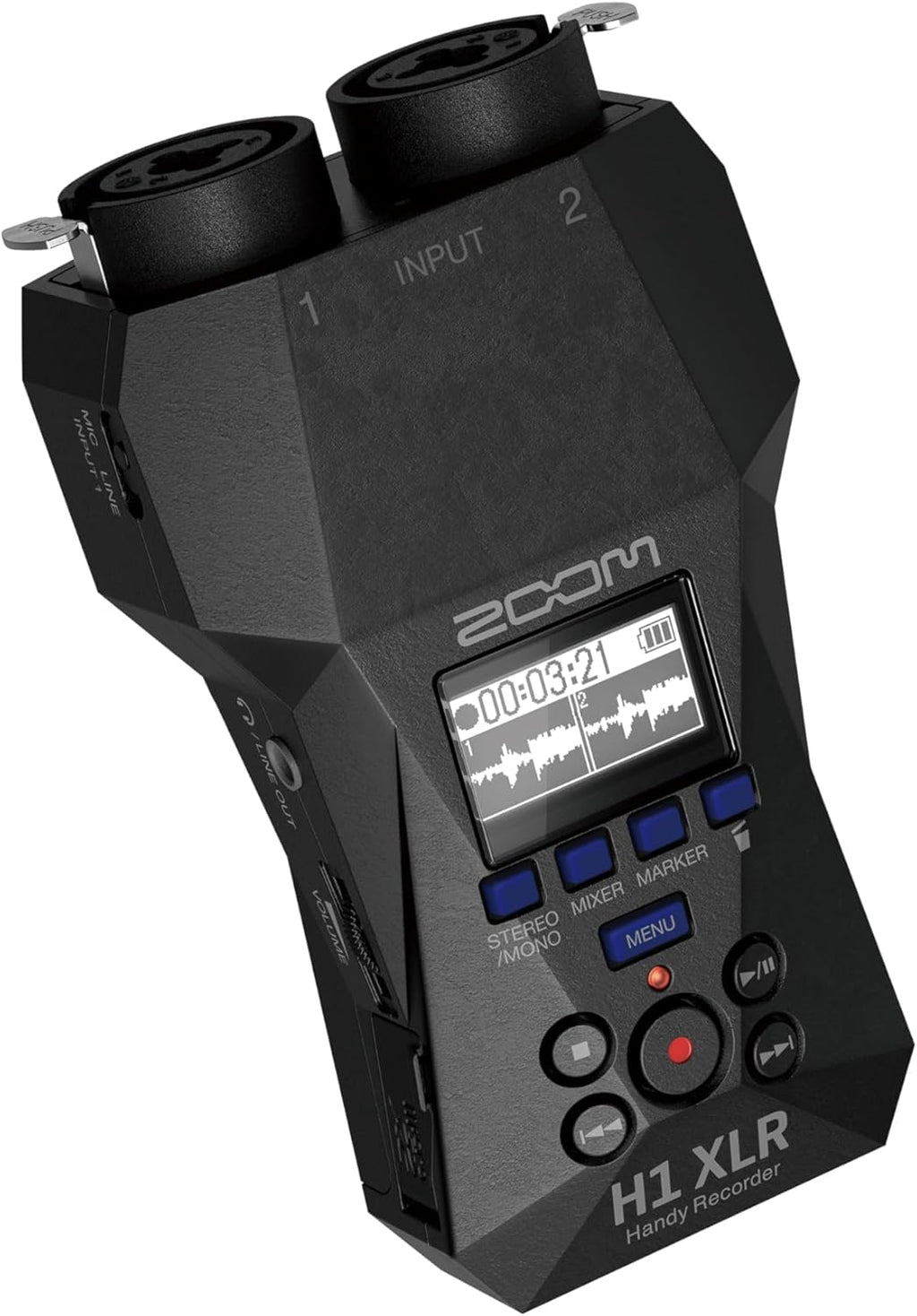 Zoom H1 XLR 2-Channel Recorder for Musicians, Filmmakers & Podcasters with 2 XLR/TRS Locking Inputs, 3.5mm Stereo Mic/Line in, and 32-Bit Float