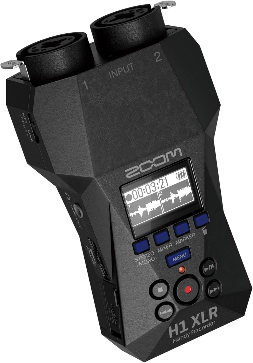 Zoom H1 XLR 2-Channel Recorder for Musicians, Filmmakers & Podcasters with 2 XLR/TRS Locking Inputs, 3.5mm Stereo Mic/Line in, and 32-Bit Float