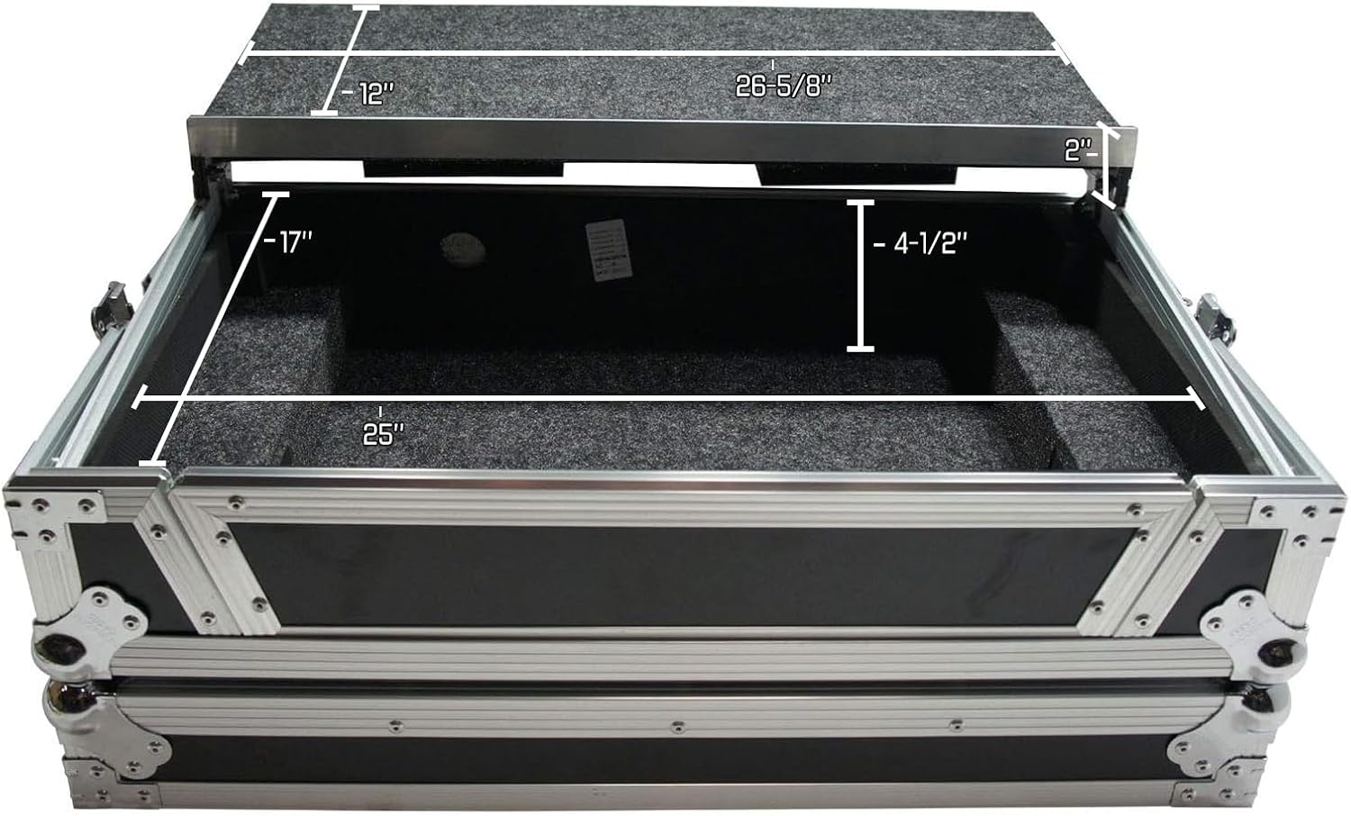 Harmony Audio HCDDJ800WLT1U Flight Glide Laptop Stand DJ 1U Rack Case Compatible with Pioneer DDJ-800