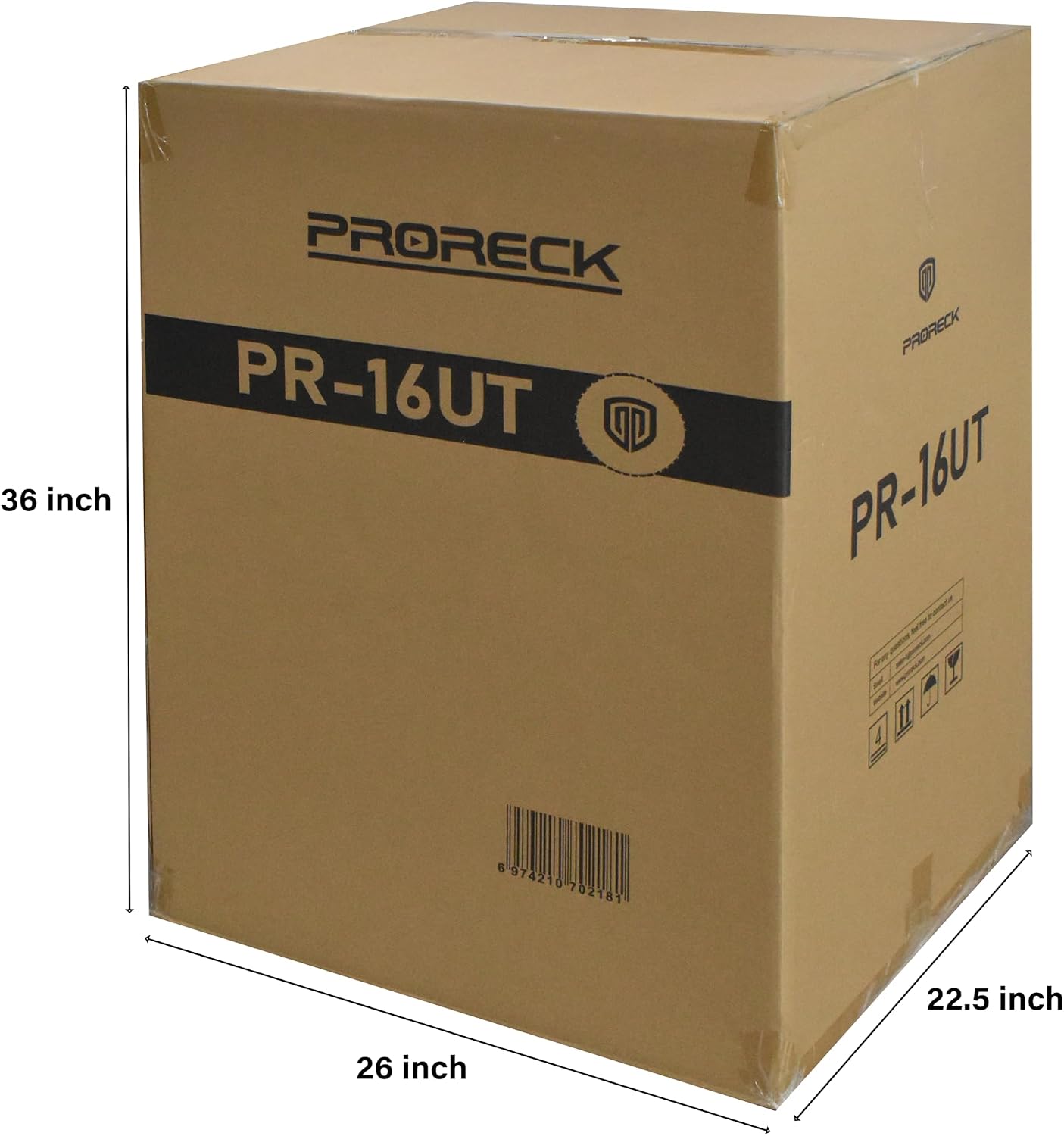 PRORECK 16U Rack/Road Case with Slant Mixer Top, One Side Table and Casters, 20'' Rackable Depth, Plywood, 16U Installation Size, Pro Stage Performance