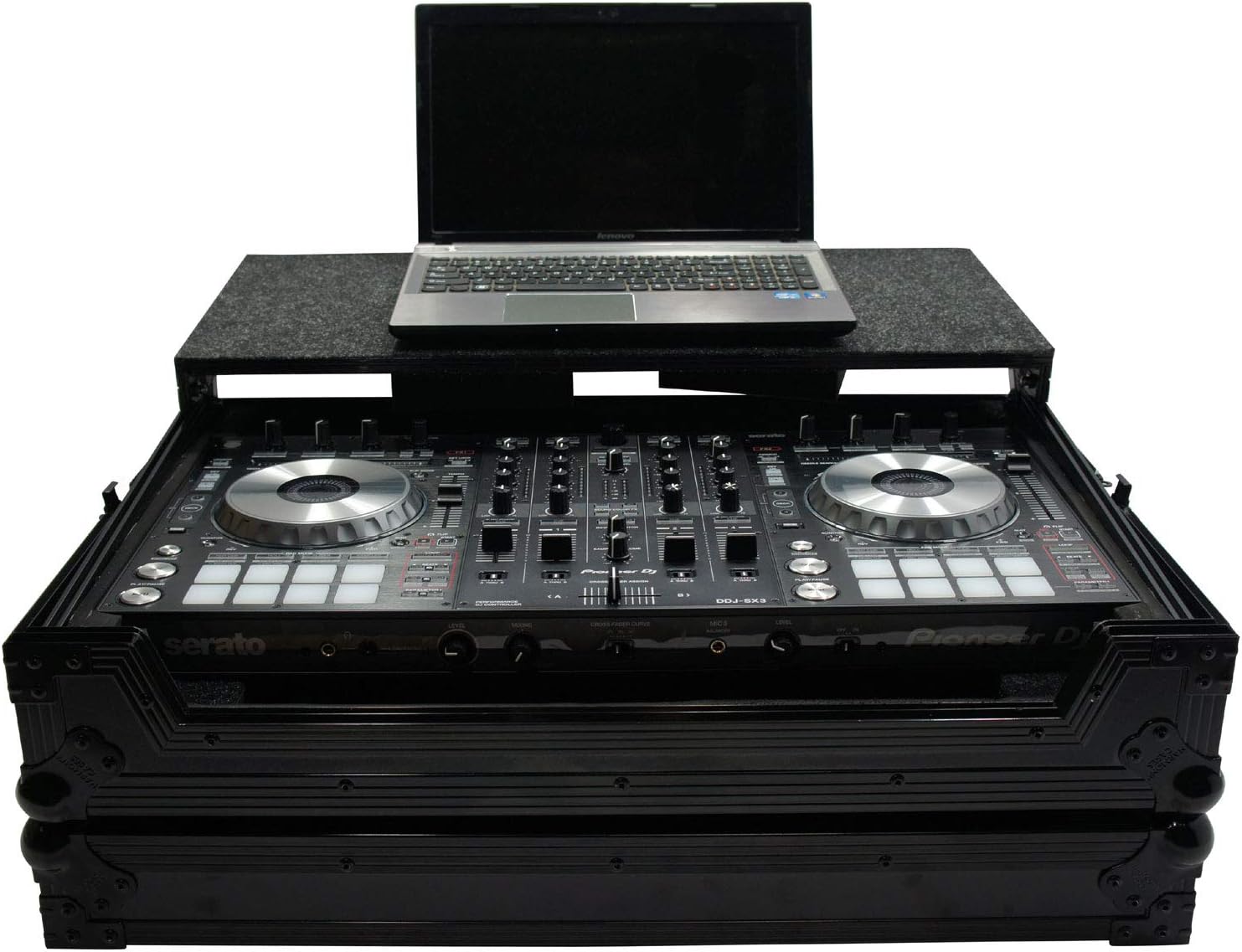 Harmony Audio HCDDJSXLTBK Flight Glide Laptop Stand DJ Custom Case Compatible with Pioneer DDJ-RX