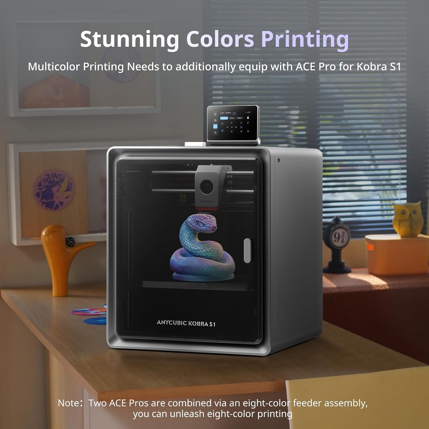 Anycubic Kobra S1 3D Printer Only, 600mm/s High Speed Printing and Full Auto Leveling, Free-Clogging Extruder with 320℃ Hotend, Mental CoreXY Strucuture Built-in Camera, 44dB Low Noise 250*250*250mm