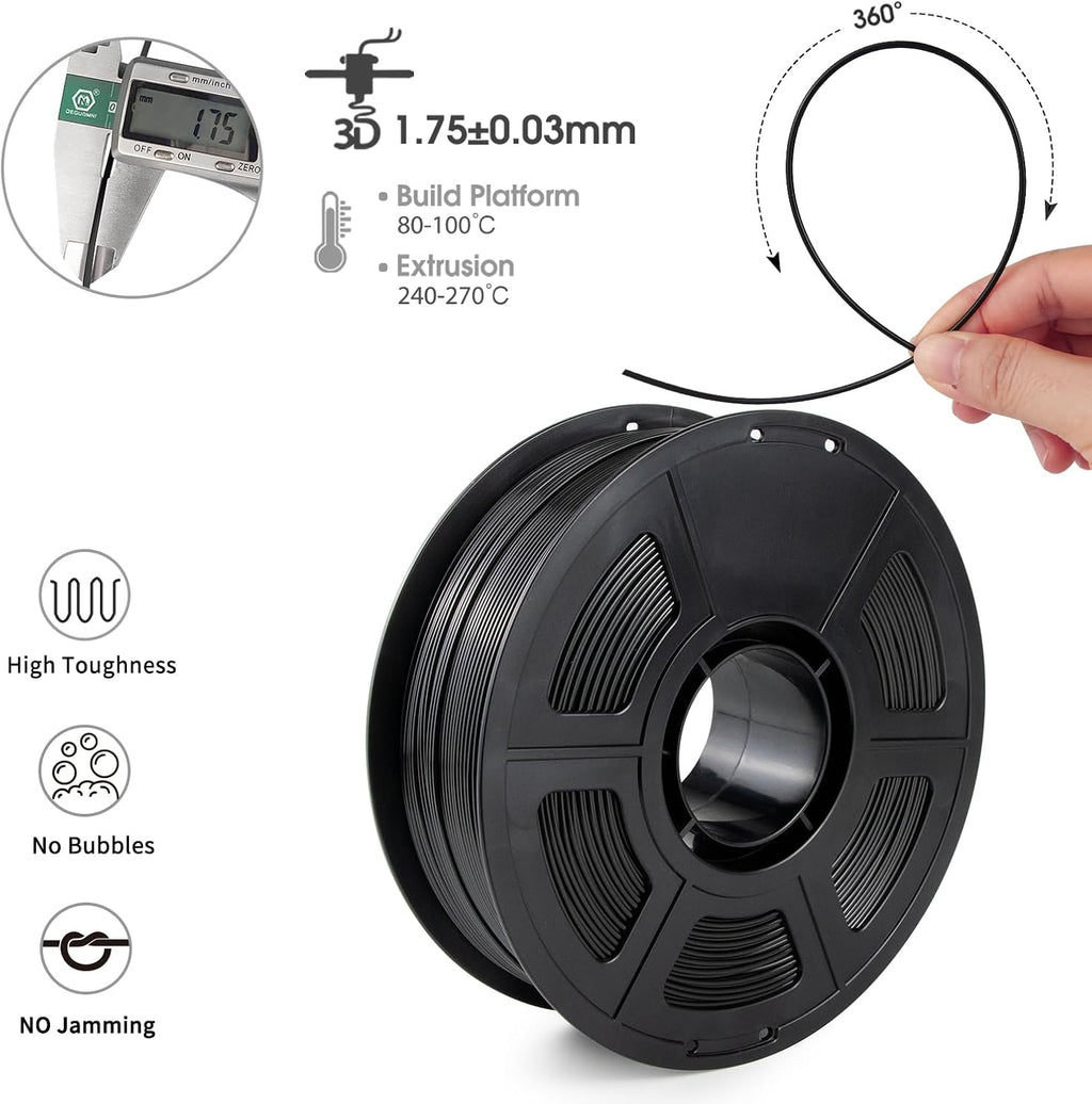 iSANMATE Black ASA Filament Bundle 10kg, UV & Weather Resistant 3D Printer Filament Perfect for Outdoor Functional Parts, for Bambu Lab 3D Printers,AMS,AMSLite, 1kgX10 Spool