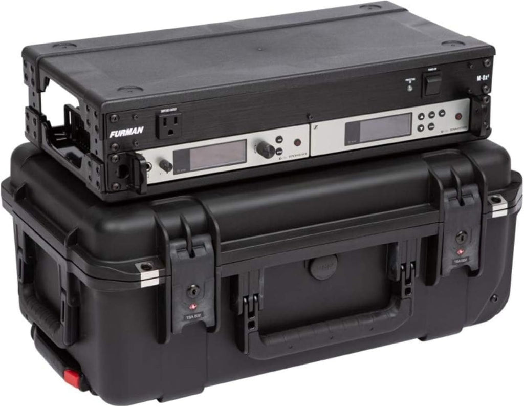SKB iSeries 2U Shallow Fly Rack, Waterproof Polypropylene Hard Case with Durable Latches for Travel and Storage, Ideal for Musicians, 9 Inch, Black