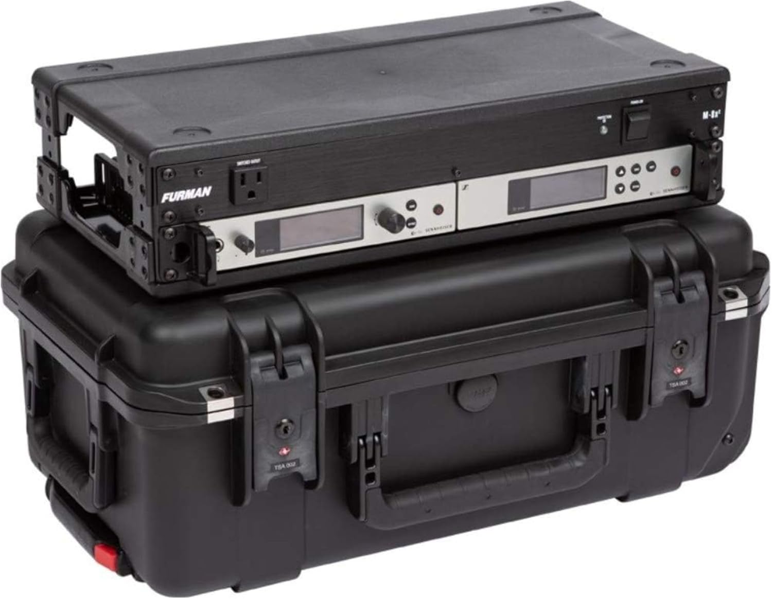 SKB iSeries 2U Shallow Fly Rack, Waterproof Polypropylene Hard Case with Durable Latches for Travel and Storage, Ideal for Musicians, 9 Inch, Black