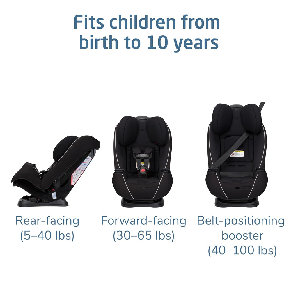 Maxi-Cosi Pria Max 3-in-1 Convertible Car Seat, Infant to Toddler Car Seat, ClipQuick Magnetic Chest Clip, Quick-Install Latch, Machine-Washable Cover, 5-100 lbs, Caspian Caviar