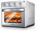 Plum chef 27.5QT 6-in-1 Air Fryer Toaster Oven Extra Large Dropdown-Door 6-Slice Convection Oven for Air Frying, Baking, Roasting, Broiling & Grilling, Stainless Steel Housing, Stainless Steel