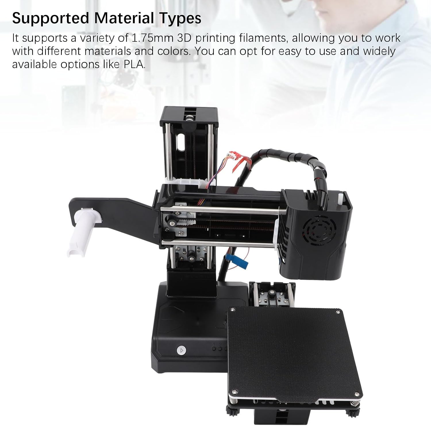 Small 3D Printer with Detachable Magnetic Print Platform, Open Frame, 230°C Direct Extruder, DIY Enthusiasts, for 7 8 10 System, Printing Size 100x100x100mm (US)