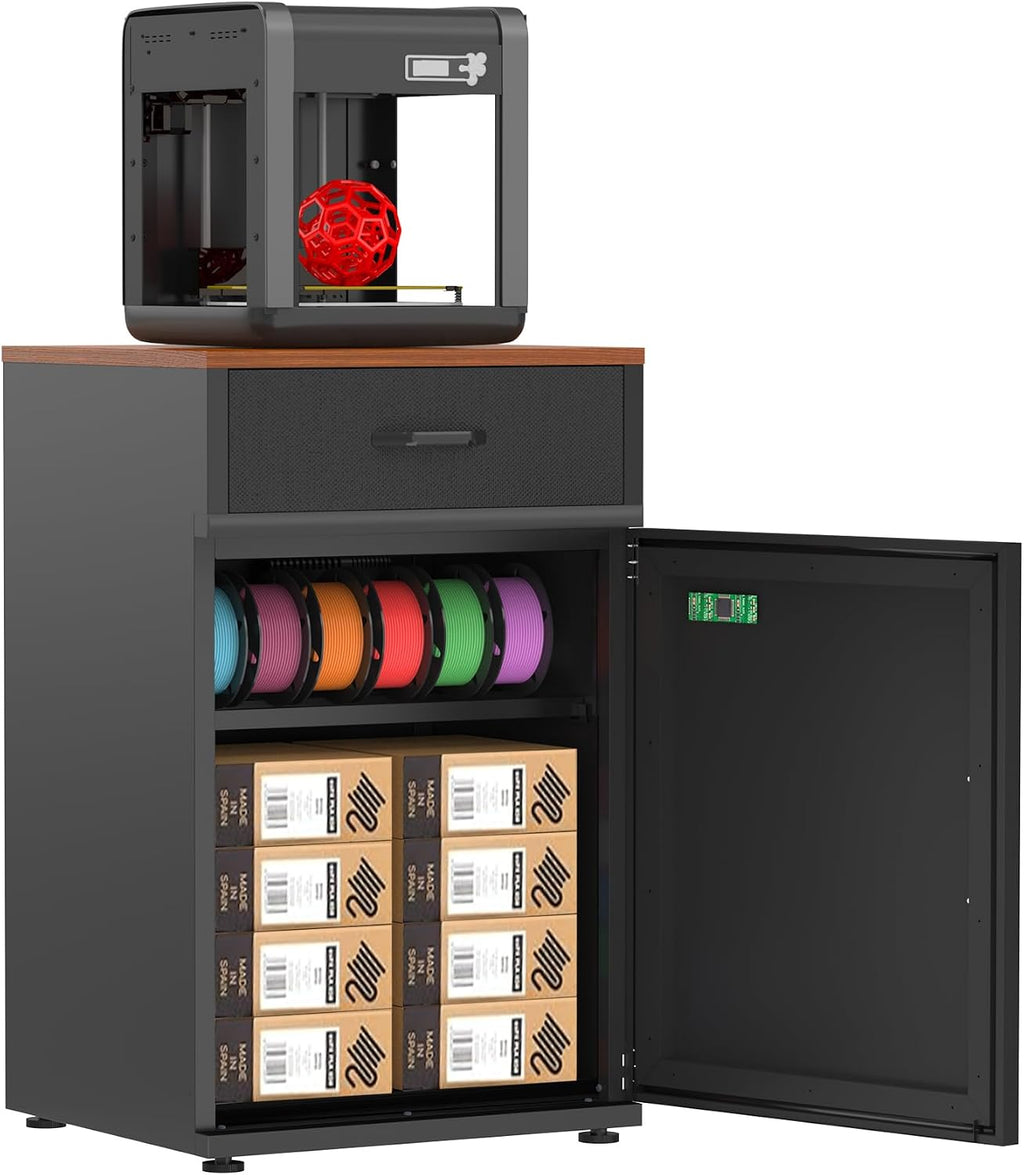 180L 3D Printer Filament Storage Cabinet with Dehumidifier(60W drying power, <8W avg. consumption) | Industrial Sealed Dehumidifying Stand Cabinet Holds 40 Rolls -Compatible with PLA/ABS/TPU (Black)