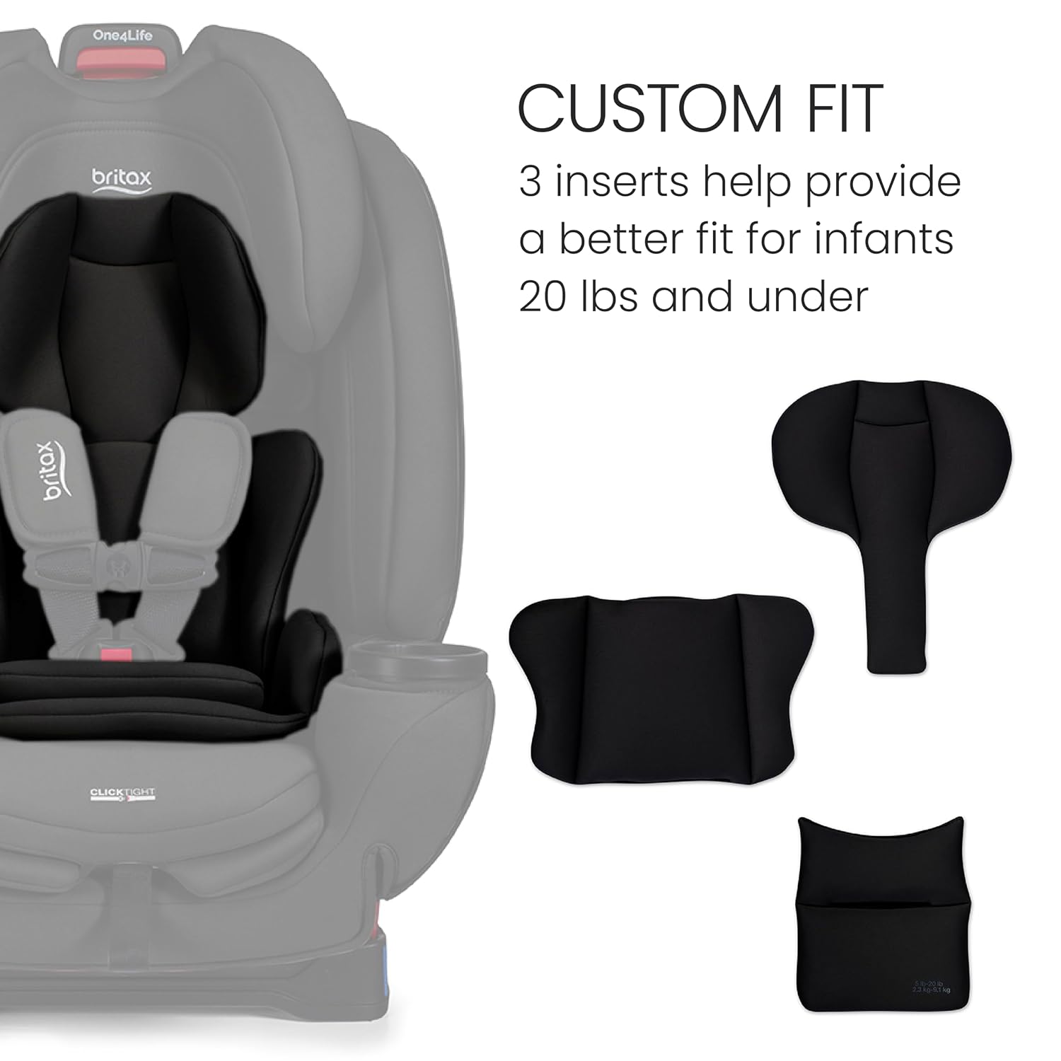 Britax One4Life All-in-One Car Seat, Up to 10 Years of Use, Rear Facing, Forward Facing, & Booster Modes, Extended Rear-Facing, ClickTight Installation & Breathable SafeWash Fabrics — Raven Black