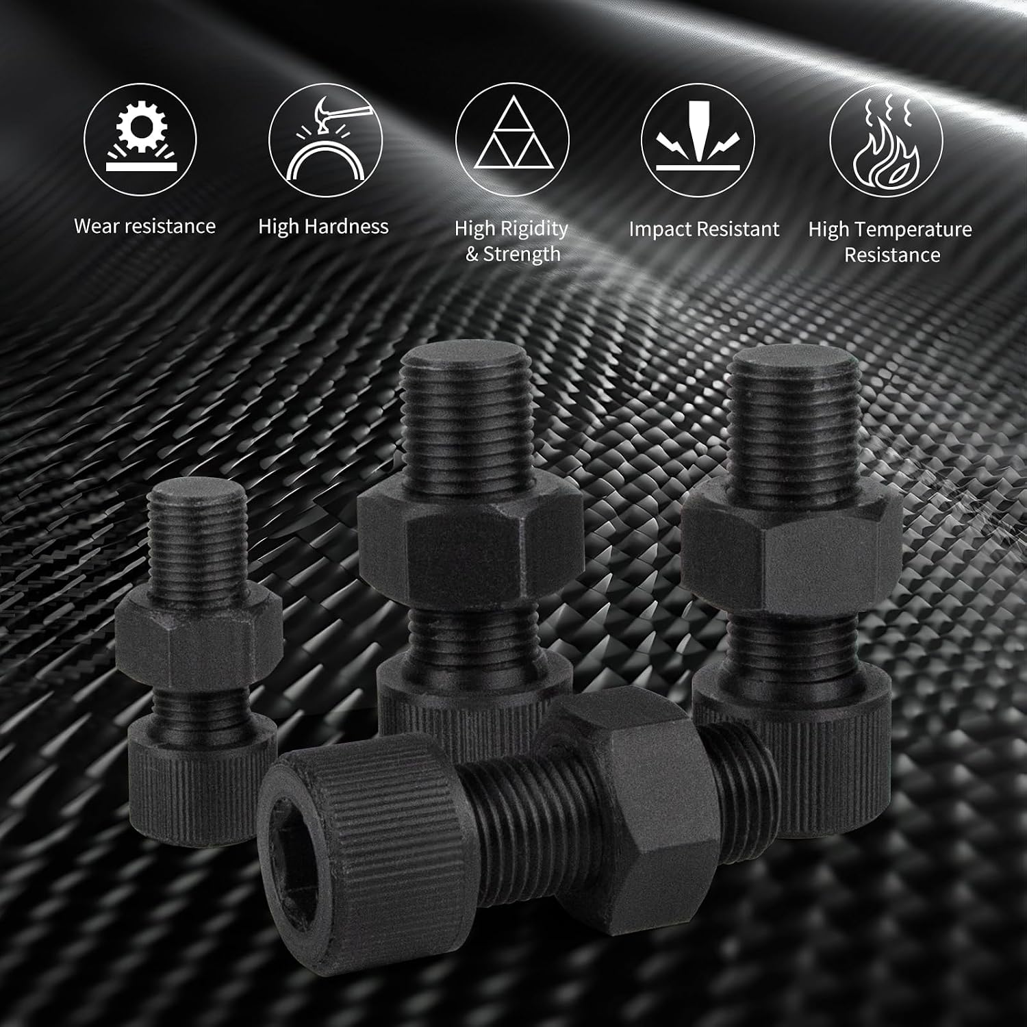 IEMAI PC-CF 3D Printer Filament 1.75mm Bundle 5KG, Matte Black Carbon Fiber Reinforced Polycarbonate with Superior Strength & Rigidity, Impact & High-Temperature Resistant