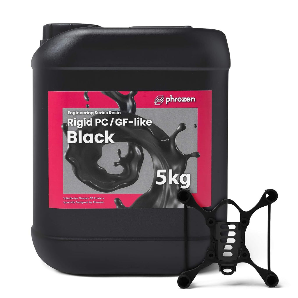 phrozen 3D Printer Functional Resin [Rigid: PC/GF-Like, Black], 405nm DLP LCD UV-Curing Photopolymer Resin High Toughness for Plastic Models, 3C Devices, Industry Applications, Prototyping (5KG)