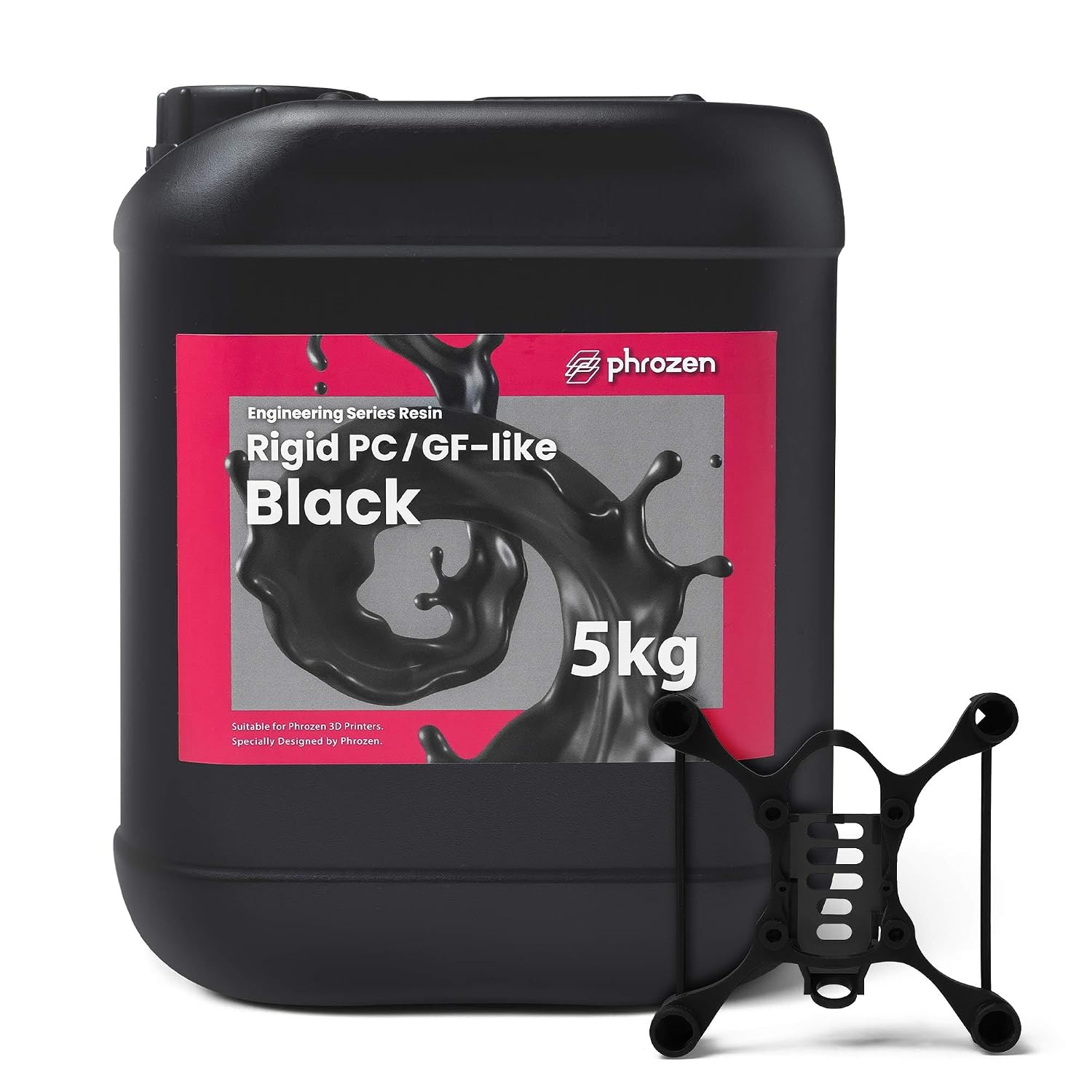 phrozen 3D Printer Functional Resin [Rigid: PC/GF-Like, Black], 405nm DLP LCD UV-Curing Photopolymer Resin High Toughness for Plastic Models, 3C Devices, Industry Applications, Prototyping (5KG)